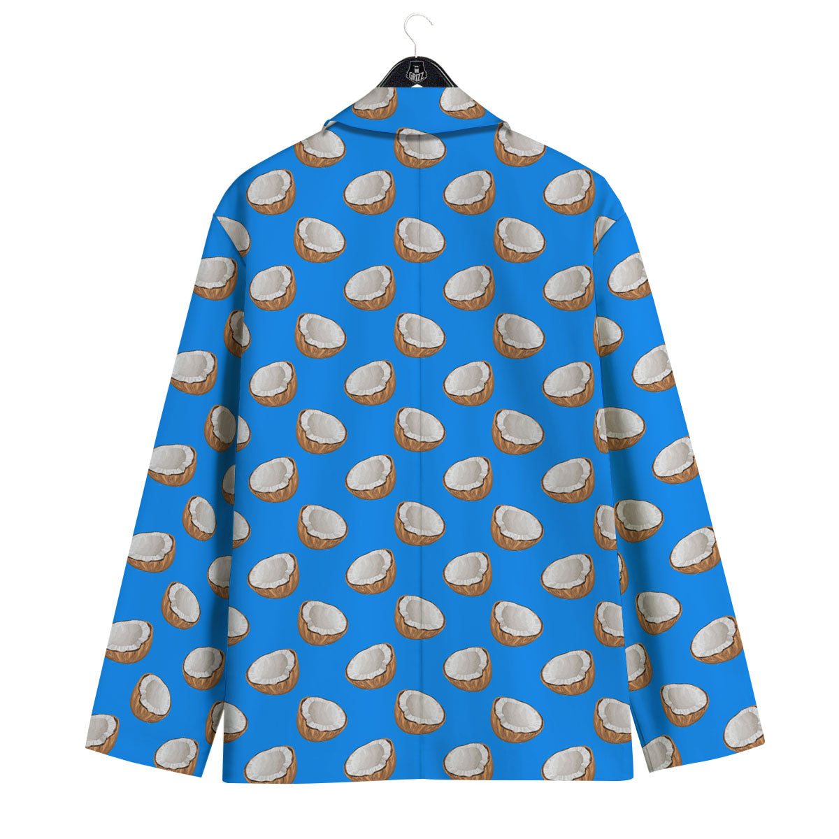 Coconut Blue Print Pattern Men's Sport Coat-grizzshop