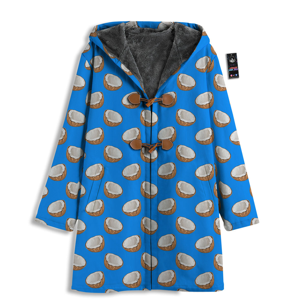 Coconut Blue Print Pattern Men's Windbreaker Jacket-grizzshop