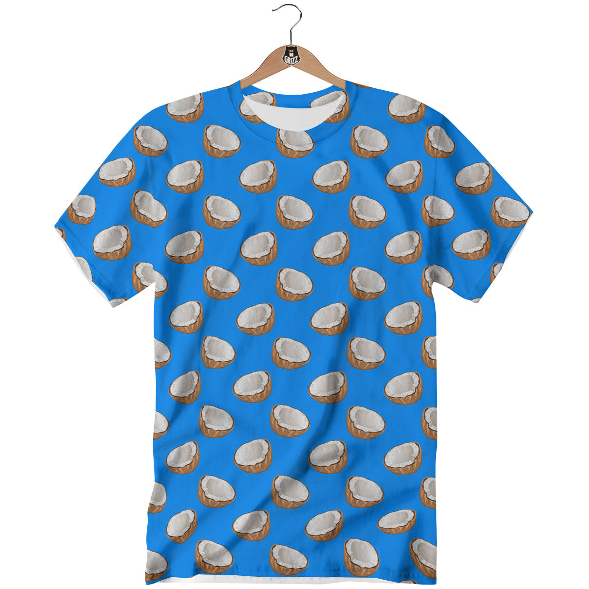 Coconut Blue Print Pattern T-Shirt-grizzshop