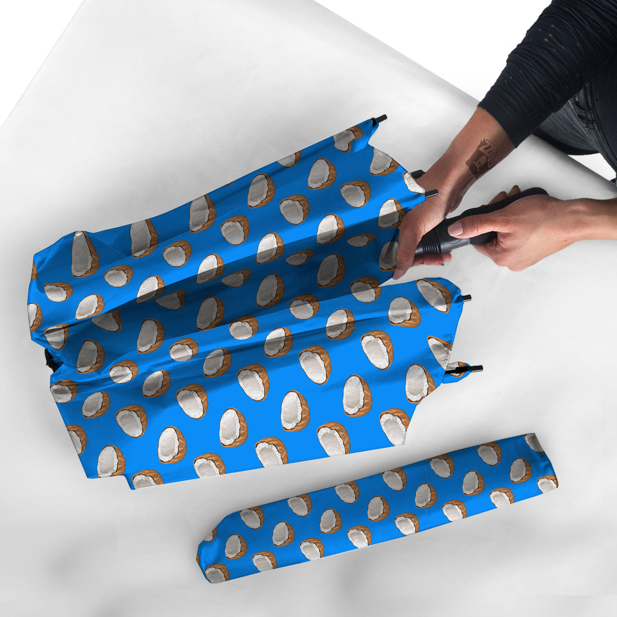 Coconut Blue Print Pattern Umbrella-grizzshop
