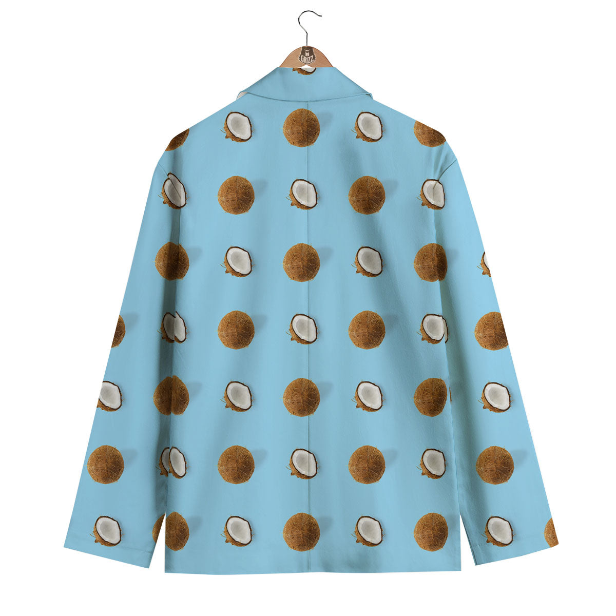 Coconut Blue Summer Print Pattern Men's Blazer-grizzshop