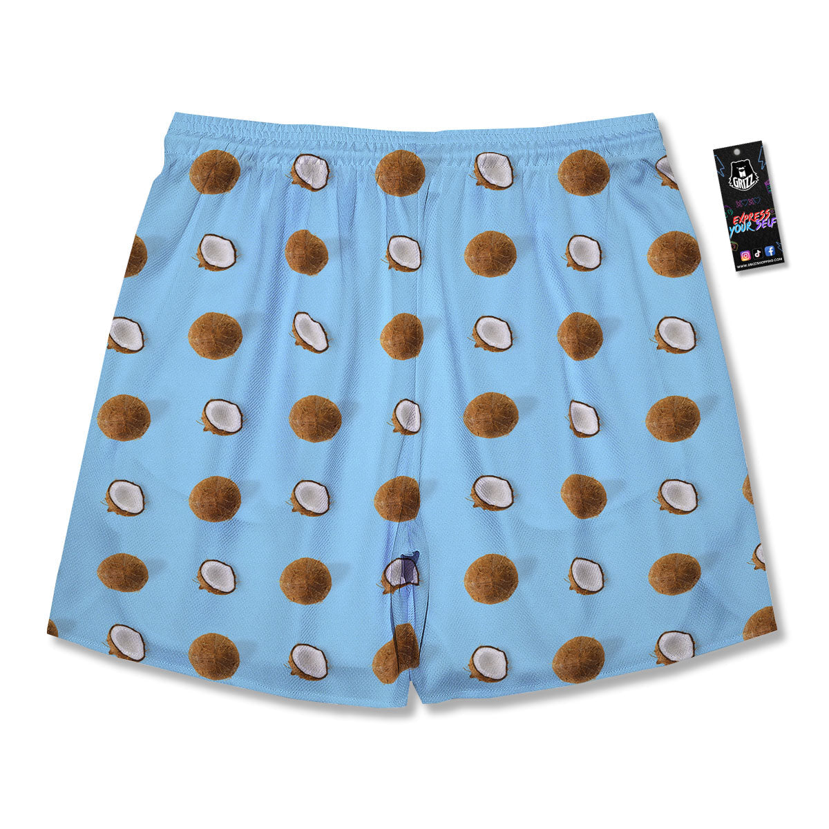 Coconut Blue Summer Print Pattern Men's Running Shorts-grizzshop