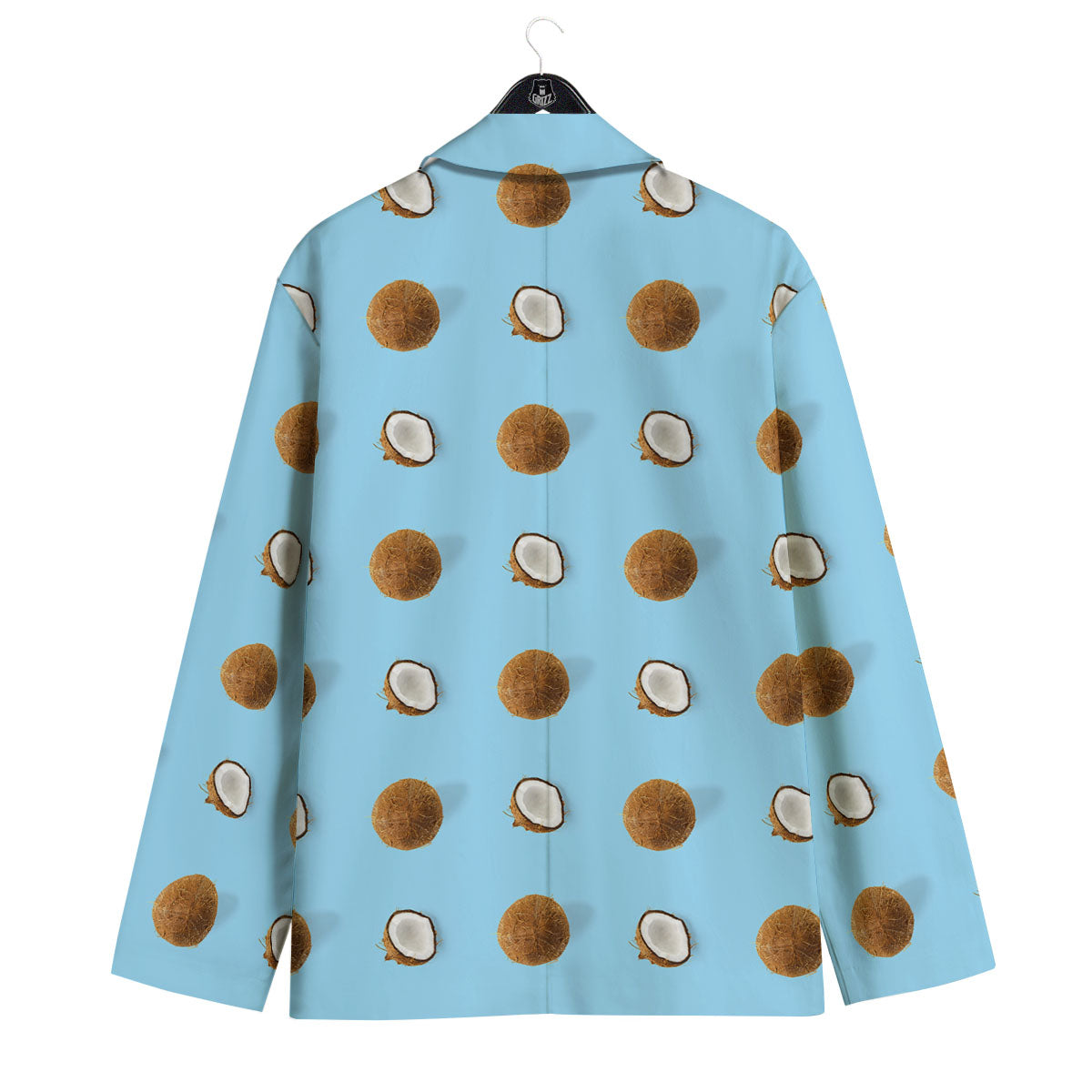 Coconut Blue Summer Print Pattern Men's Sport Coat-grizzshop
