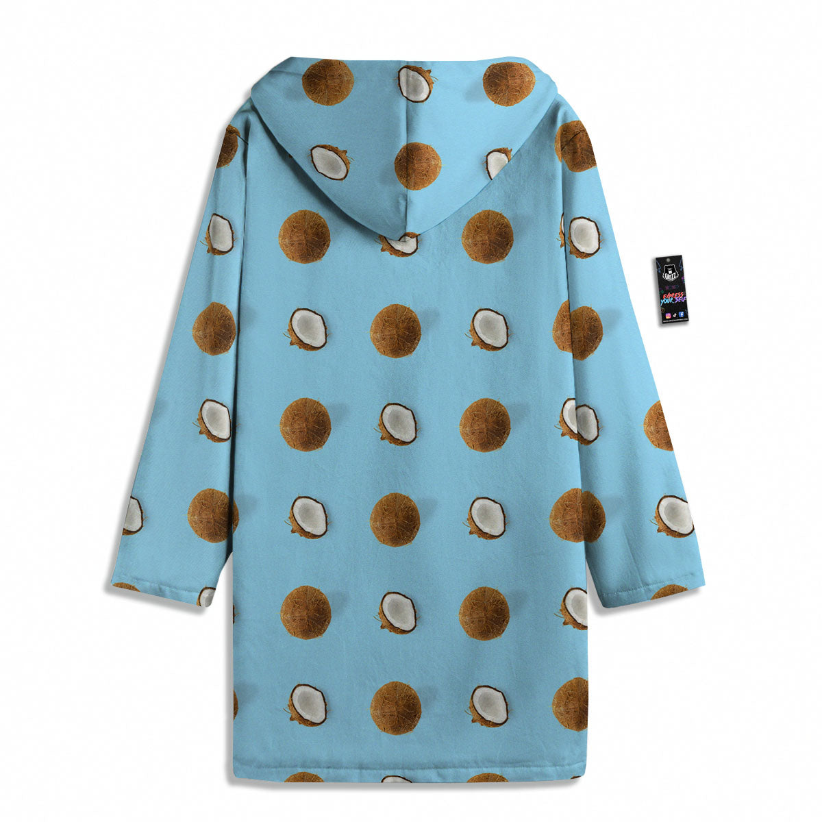 Coconut Blue Summer Print Pattern Men's Windbreaker Jacket-grizzshop