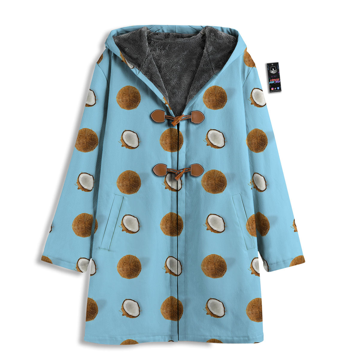 Coconut Blue Summer Print Pattern Men's Windbreaker Jacket-grizzshop