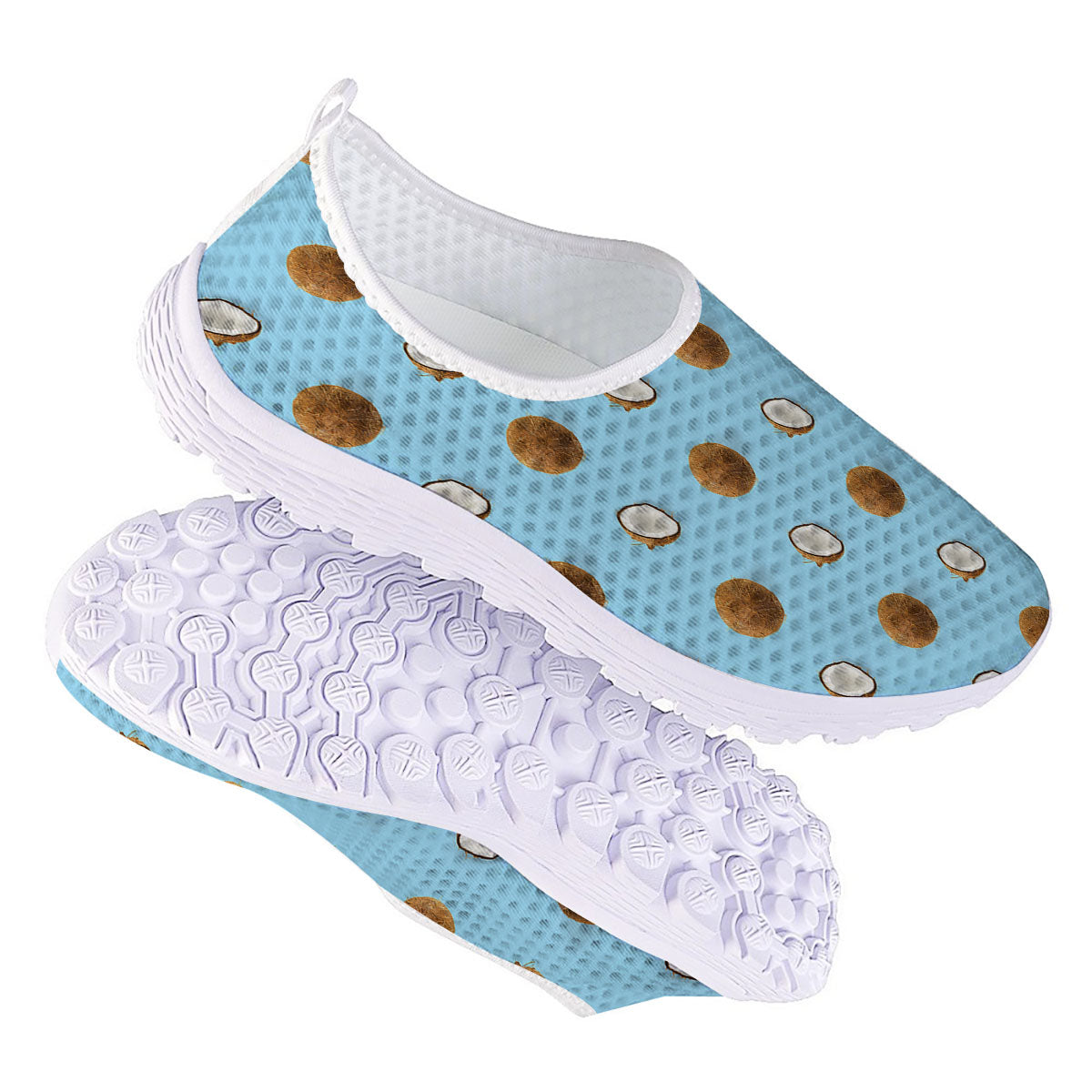 Coconut Blue Summer Print Pattern Nurse Shoes-grizzshop