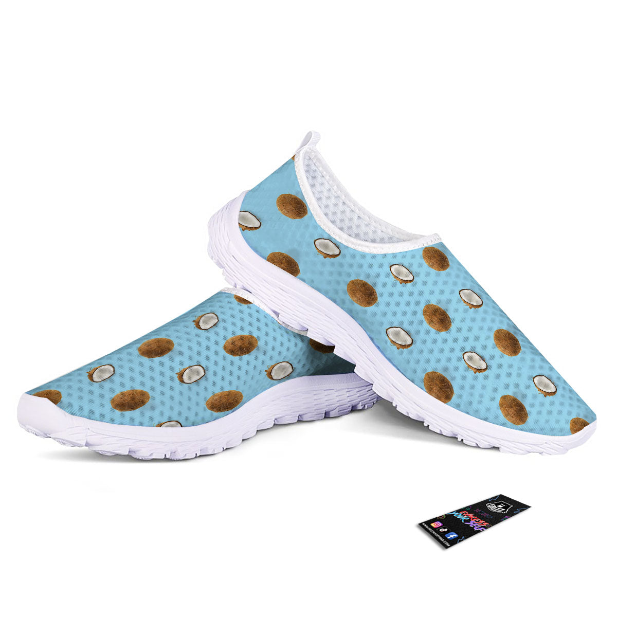 Coconut Blue Summer Print Pattern Nurse Shoes-grizzshop