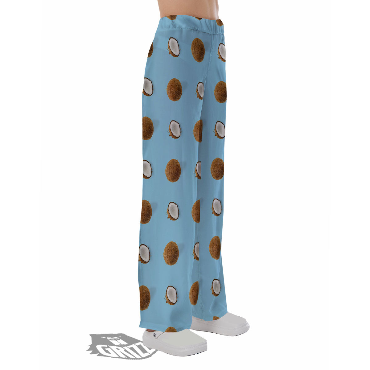 Coconut Blue Summer Print Pattern Pajama Pants-grizzshop