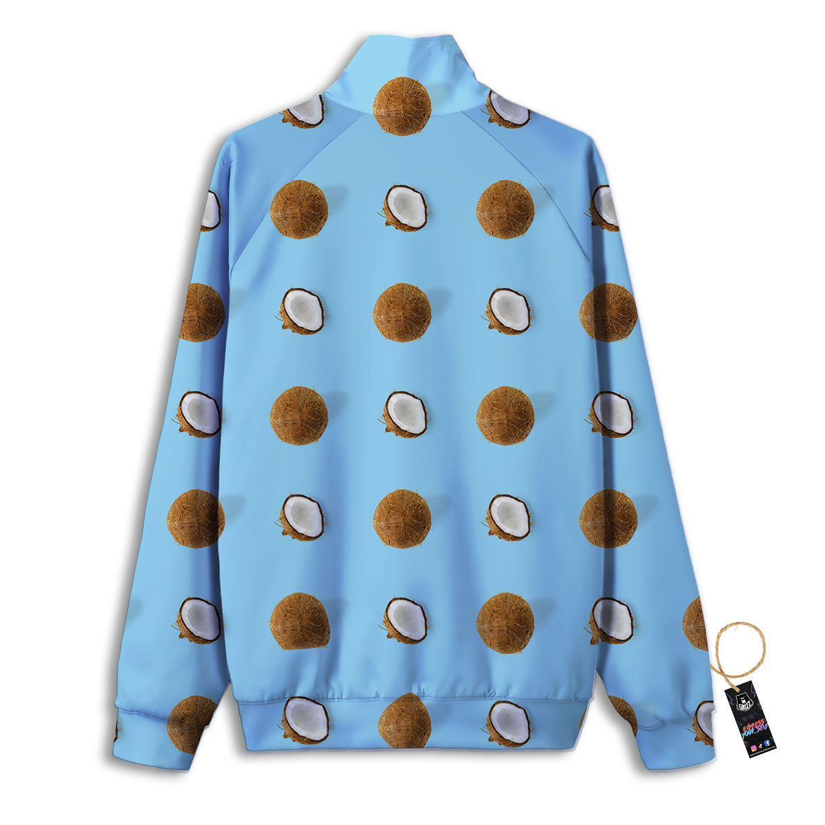 Coconut Blue Summer Print Pattern Track Jacket-grizzshop