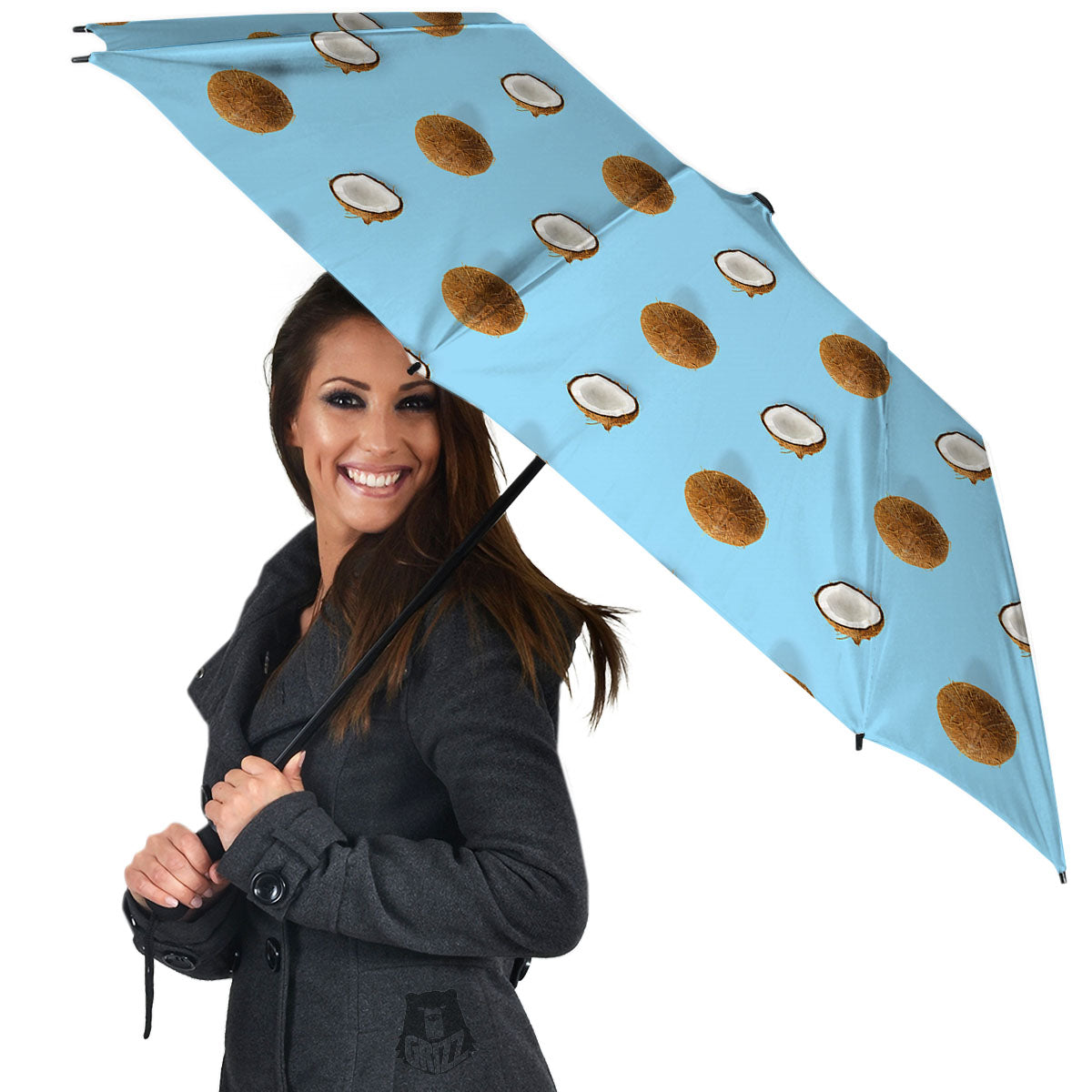 Coconut Blue Summer Print Pattern Umbrella-grizzshop