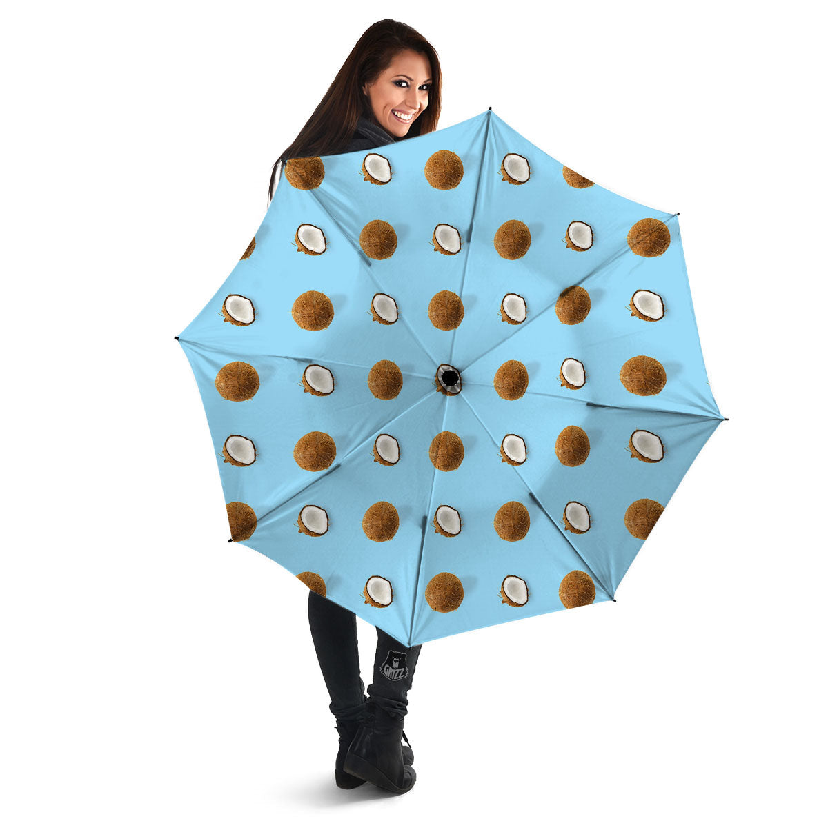 Coconut Blue Summer Print Pattern Umbrella-grizzshop