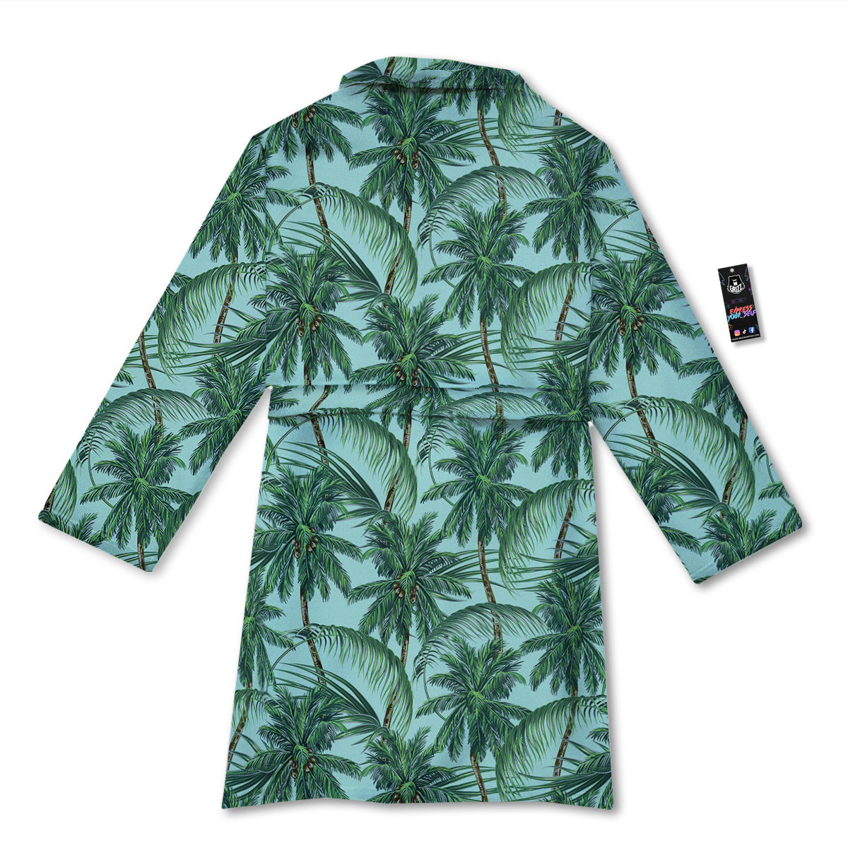 Coconut Leaf Print Bathrobe-grizzshop