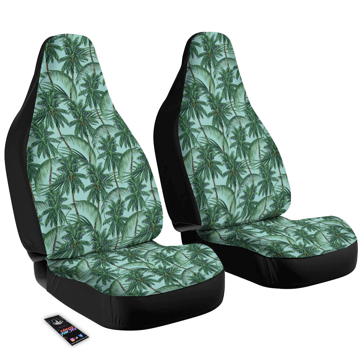 Coconut Leaf Print Car Seat Covers-grizzshop