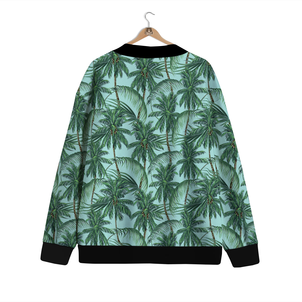 Coconut Leaf Print Cardigan-grizzshop