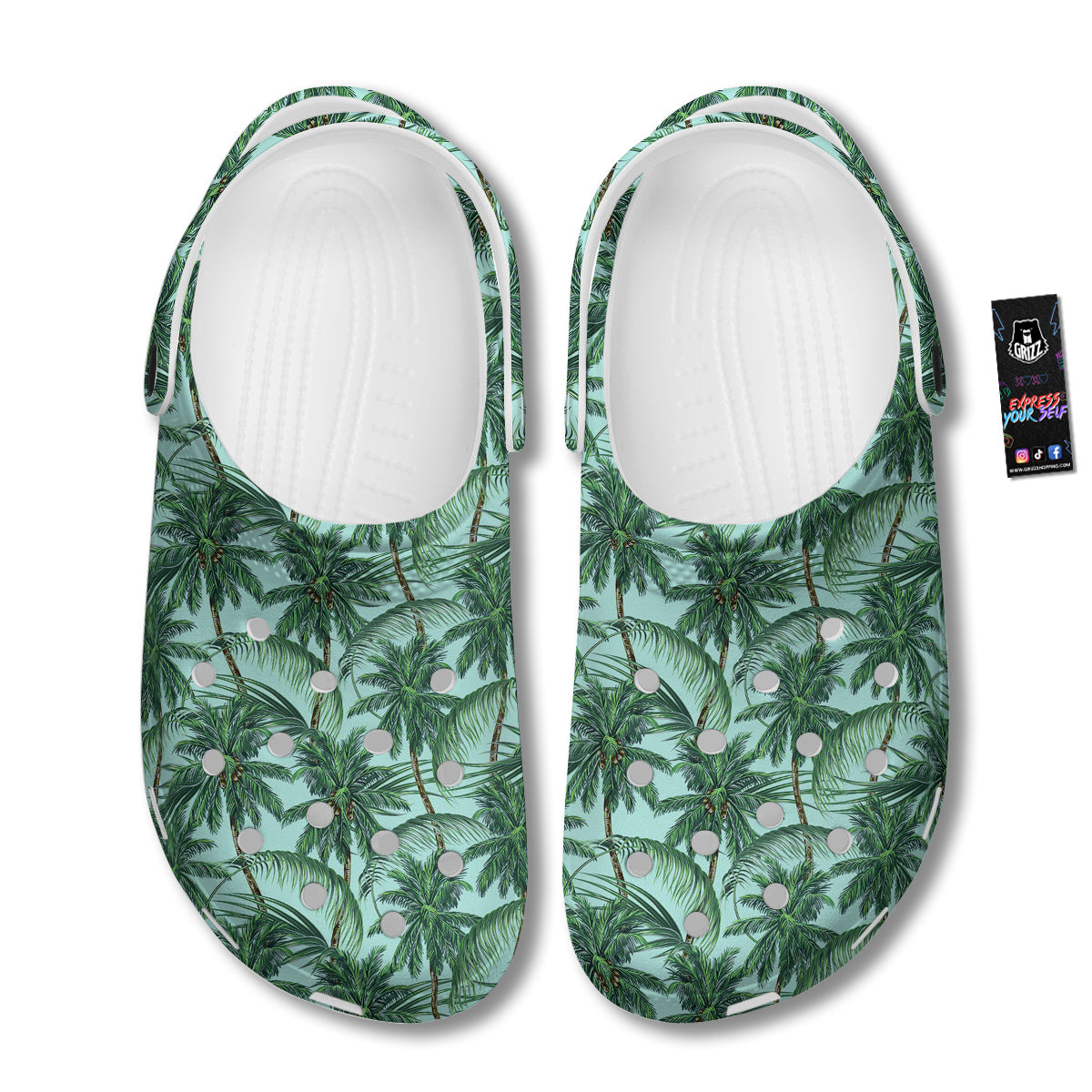 Coconut Leaf Print Clog-grizzshop
