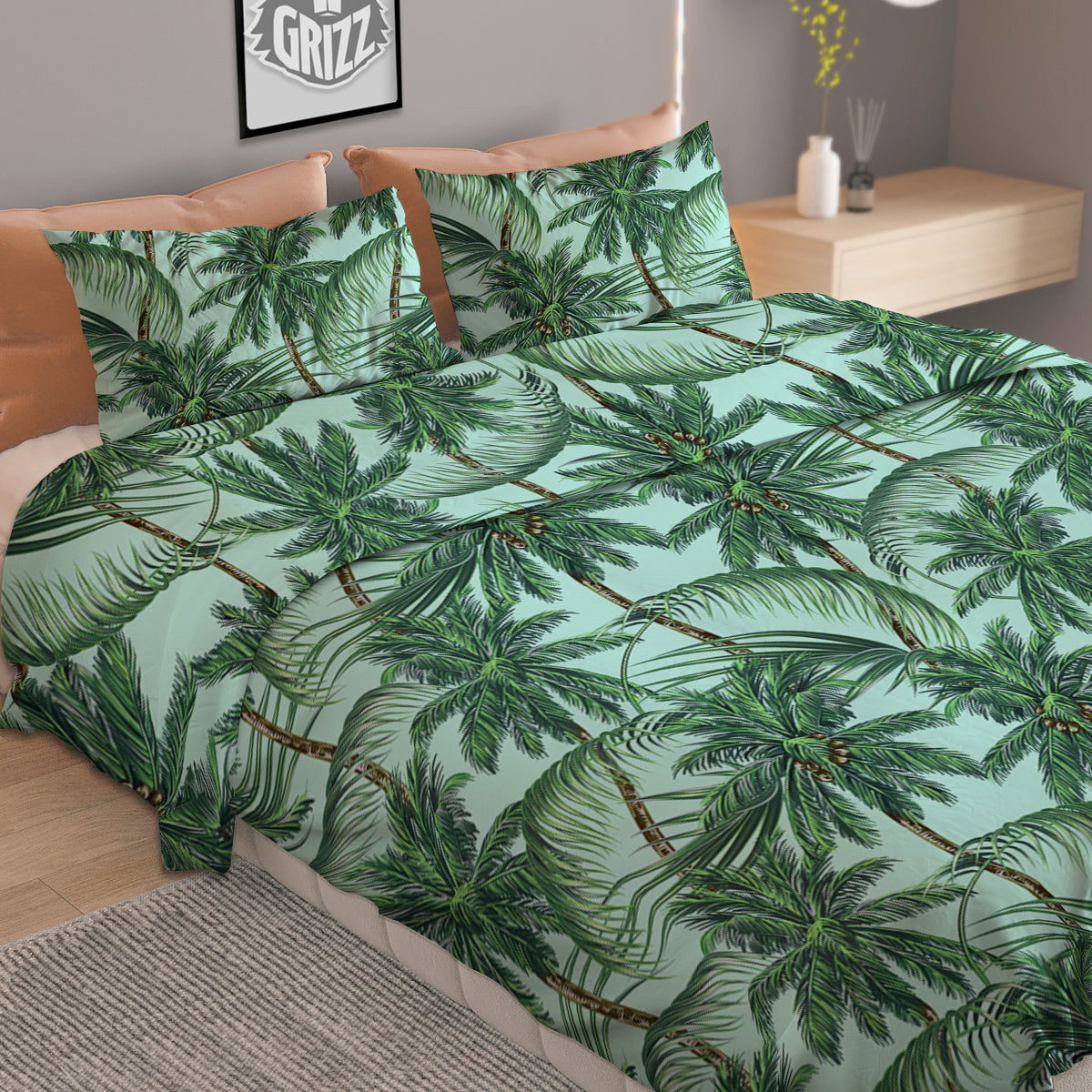 Digital Camo Grey Print Pattern Duvet Cover Bedding Set