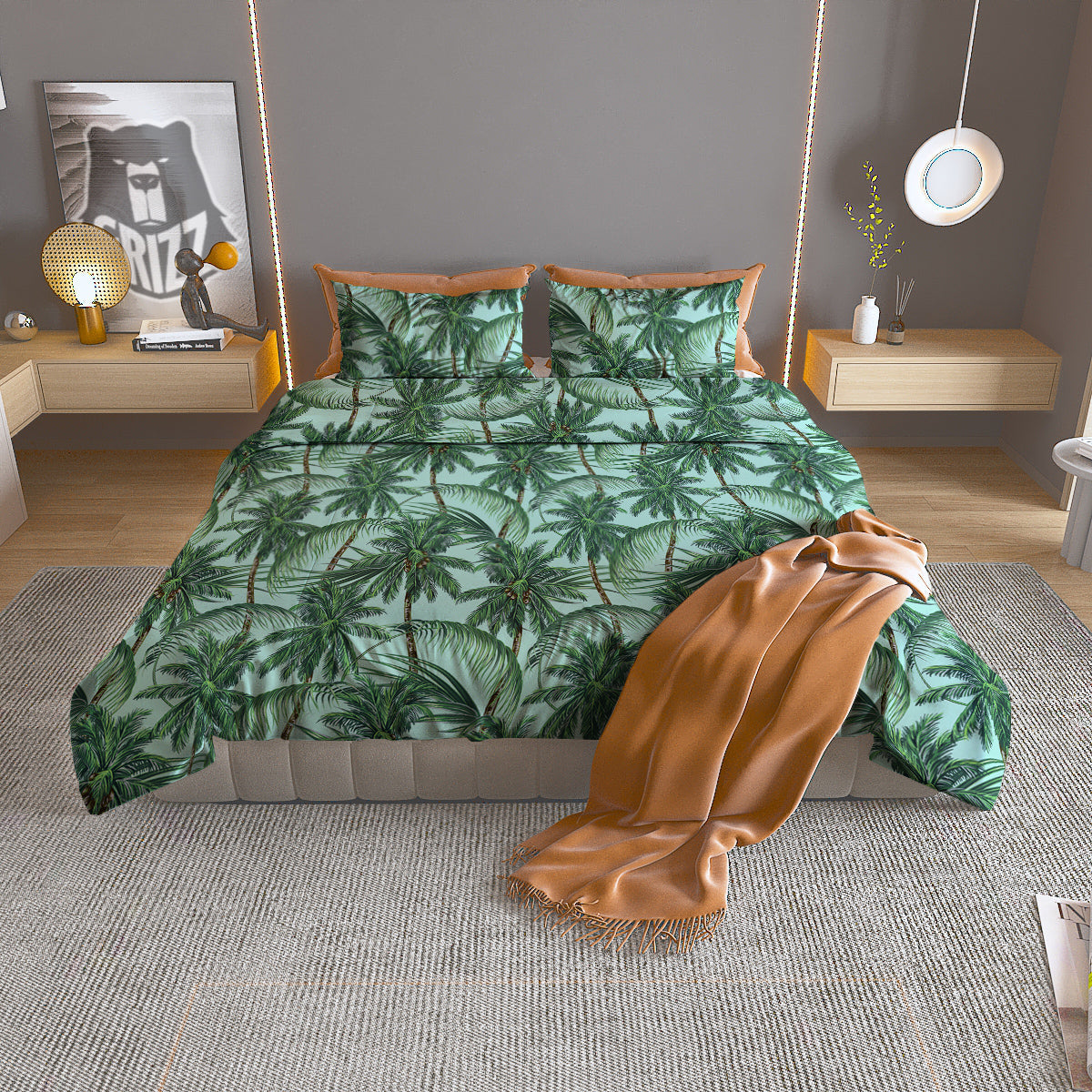 Digital Camo Grey Print Pattern Duvet Cover Bedding Set