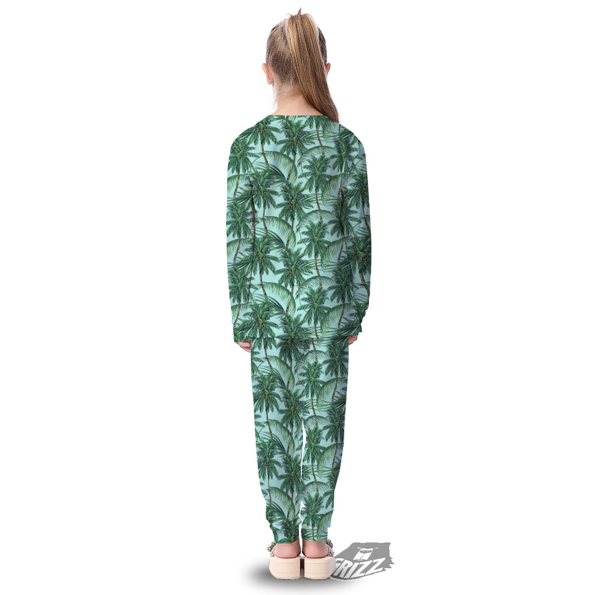Coconut Leaf Print Kid's Pajamas-grizzshop