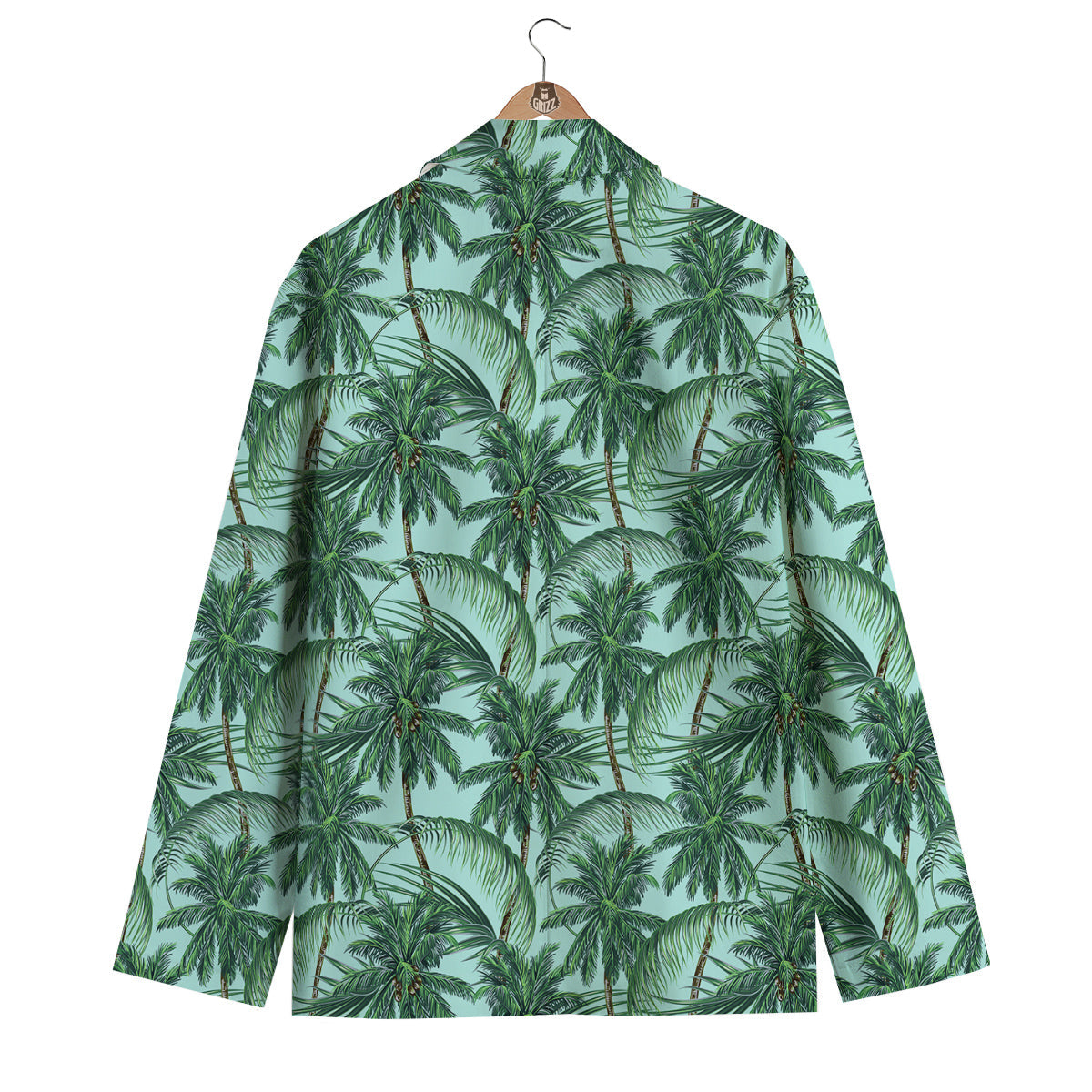 Coconut Leaf Print Men's Blazer-grizzshop
