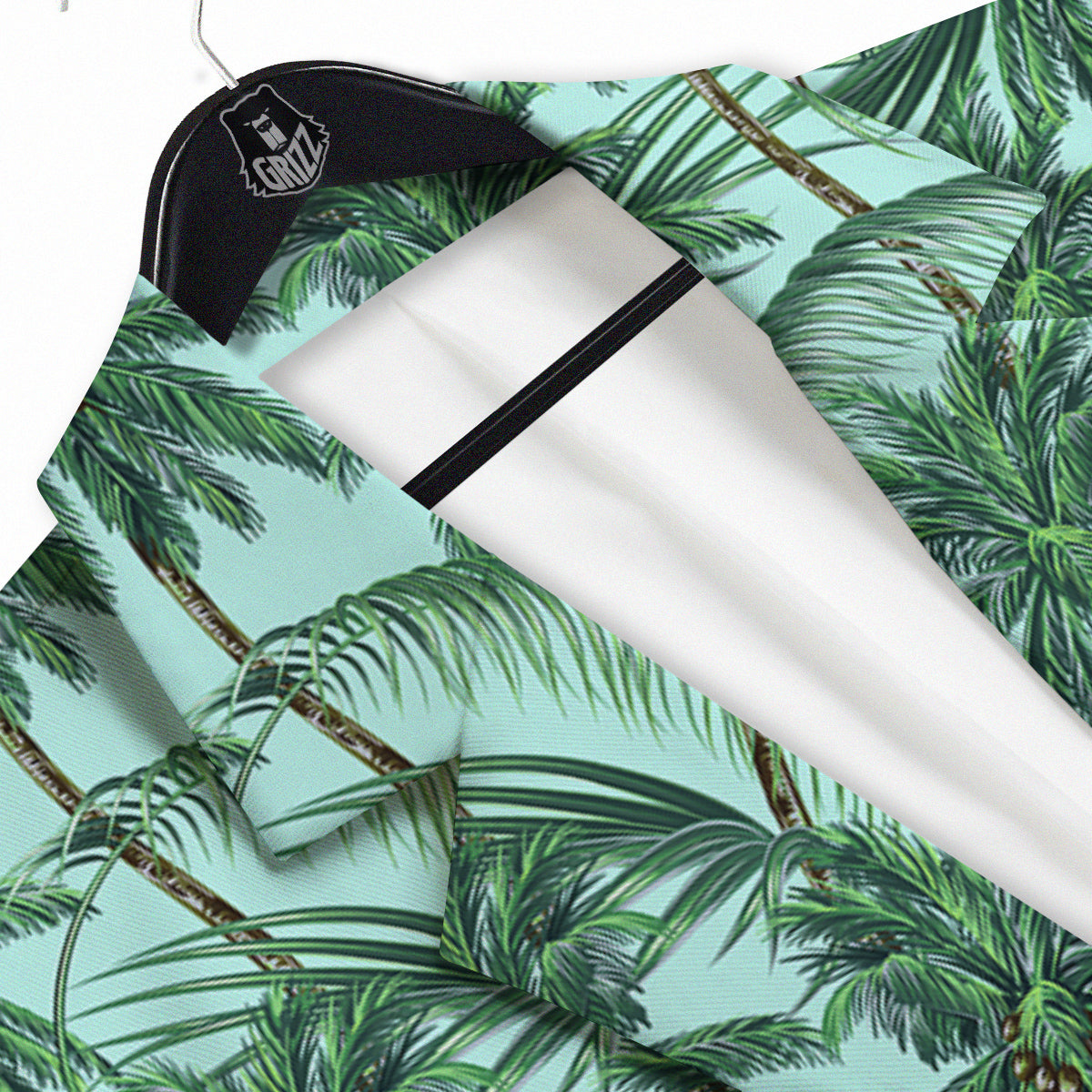 Coconut Leaf Print Men's Sport Coat-grizzshop