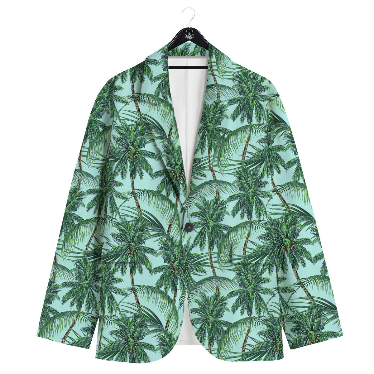 Coconut Leaf Print Men's Sport Coat-grizzshop