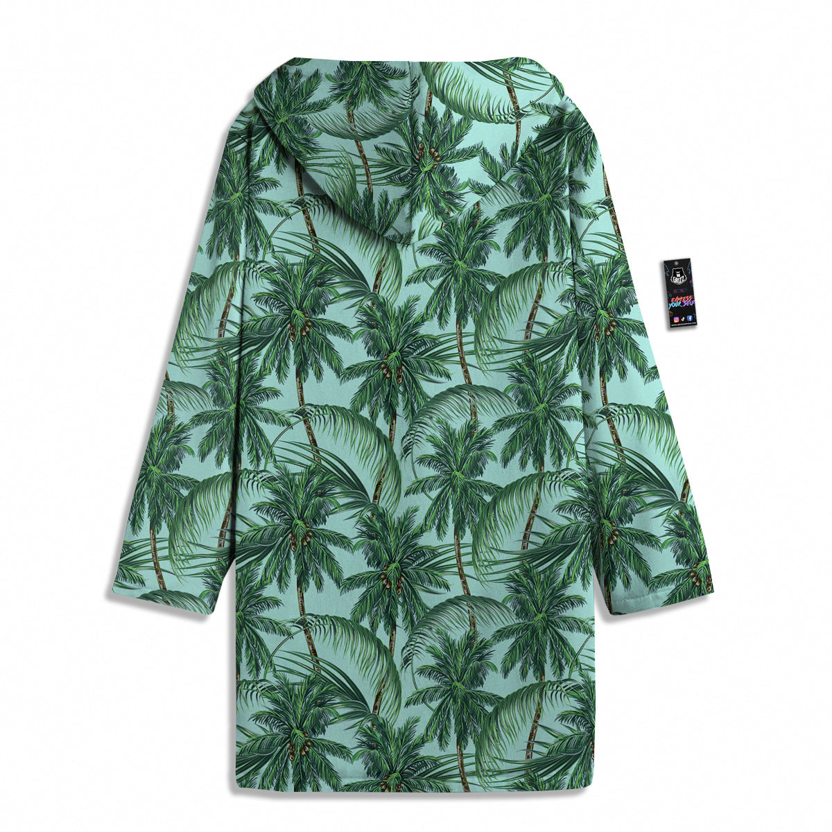 Coconut Leaf Print Men's Windbreaker Jacket-grizzshop