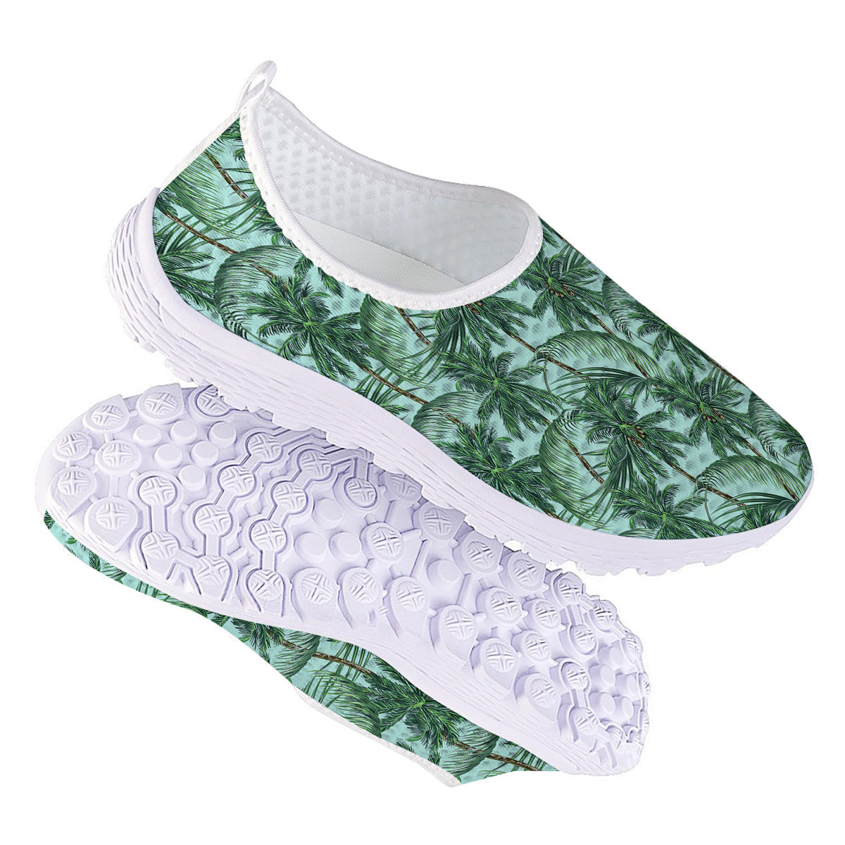 Coconut Leaf Print Nurse Shoes-grizzshop