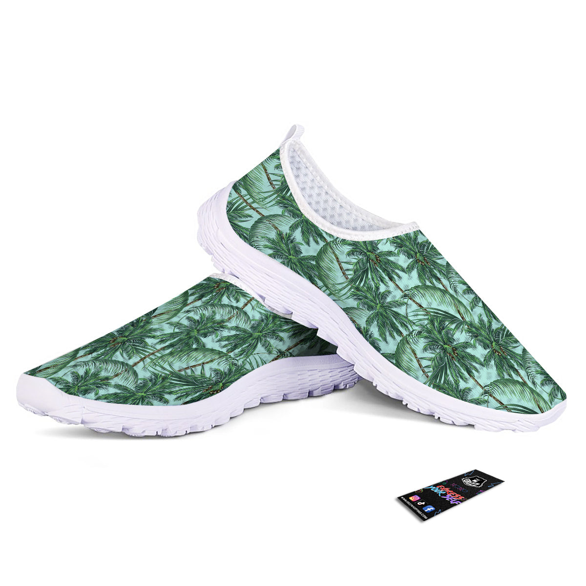 Coconut Leaf Print Nurse Shoes-grizzshop