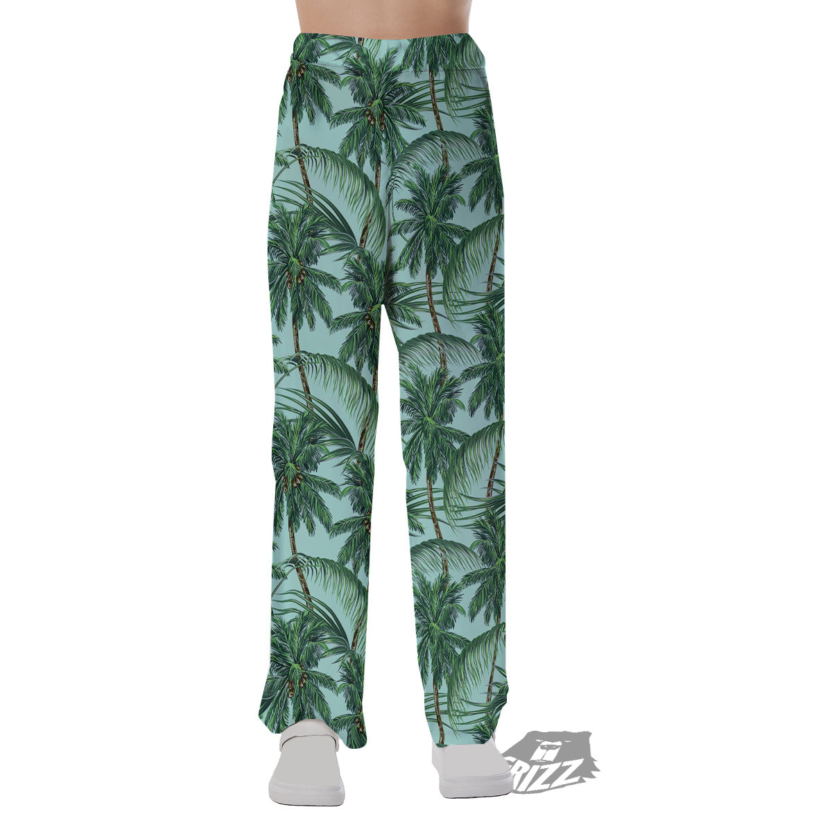 Coconut Leaf Print Pajama Pants-grizzshop