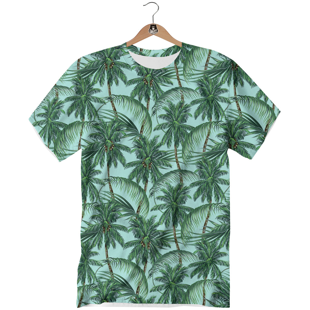 Coconut Leaf Print T-Shirt-grizzshop