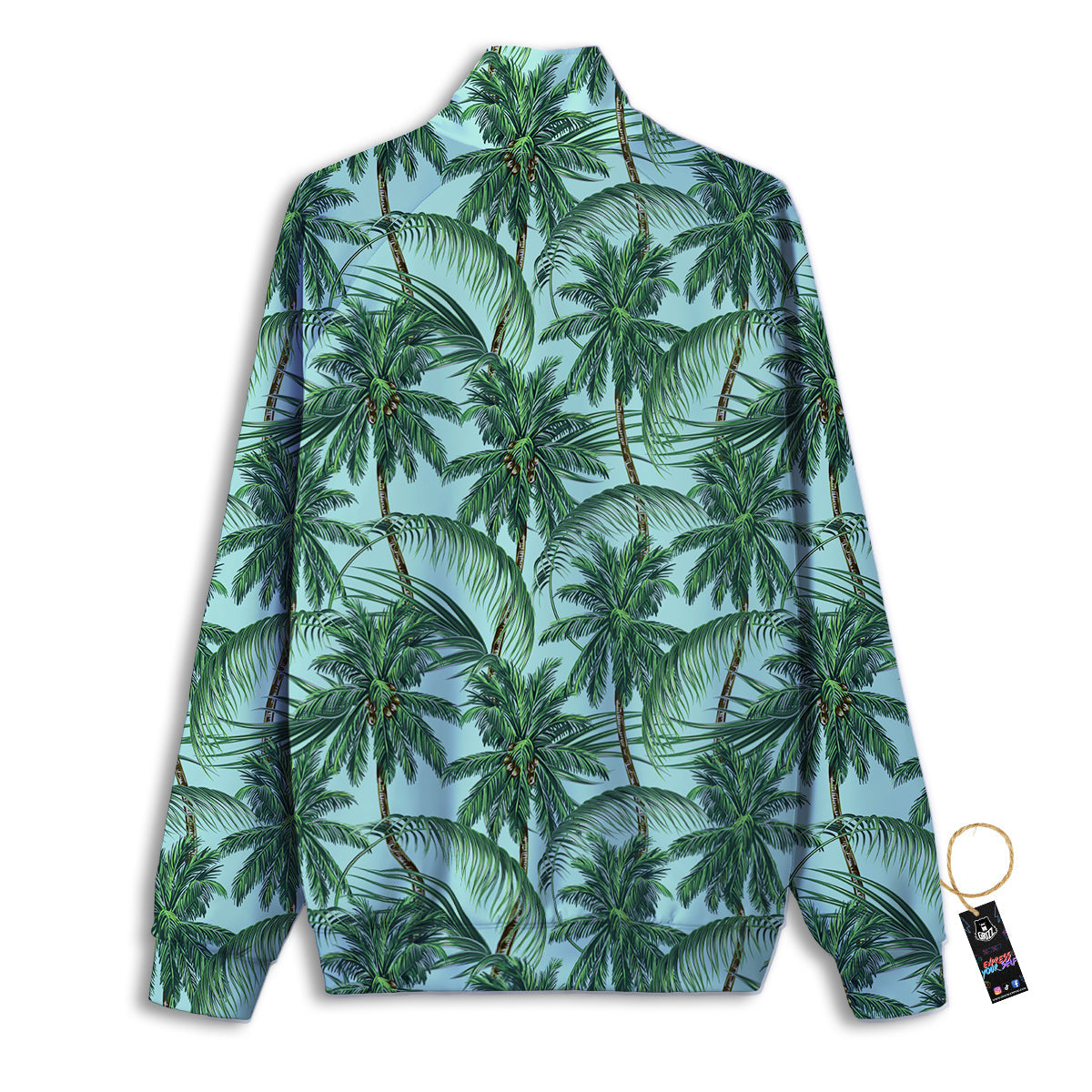 Coconut Leaf Print Track Jacket-grizzshop