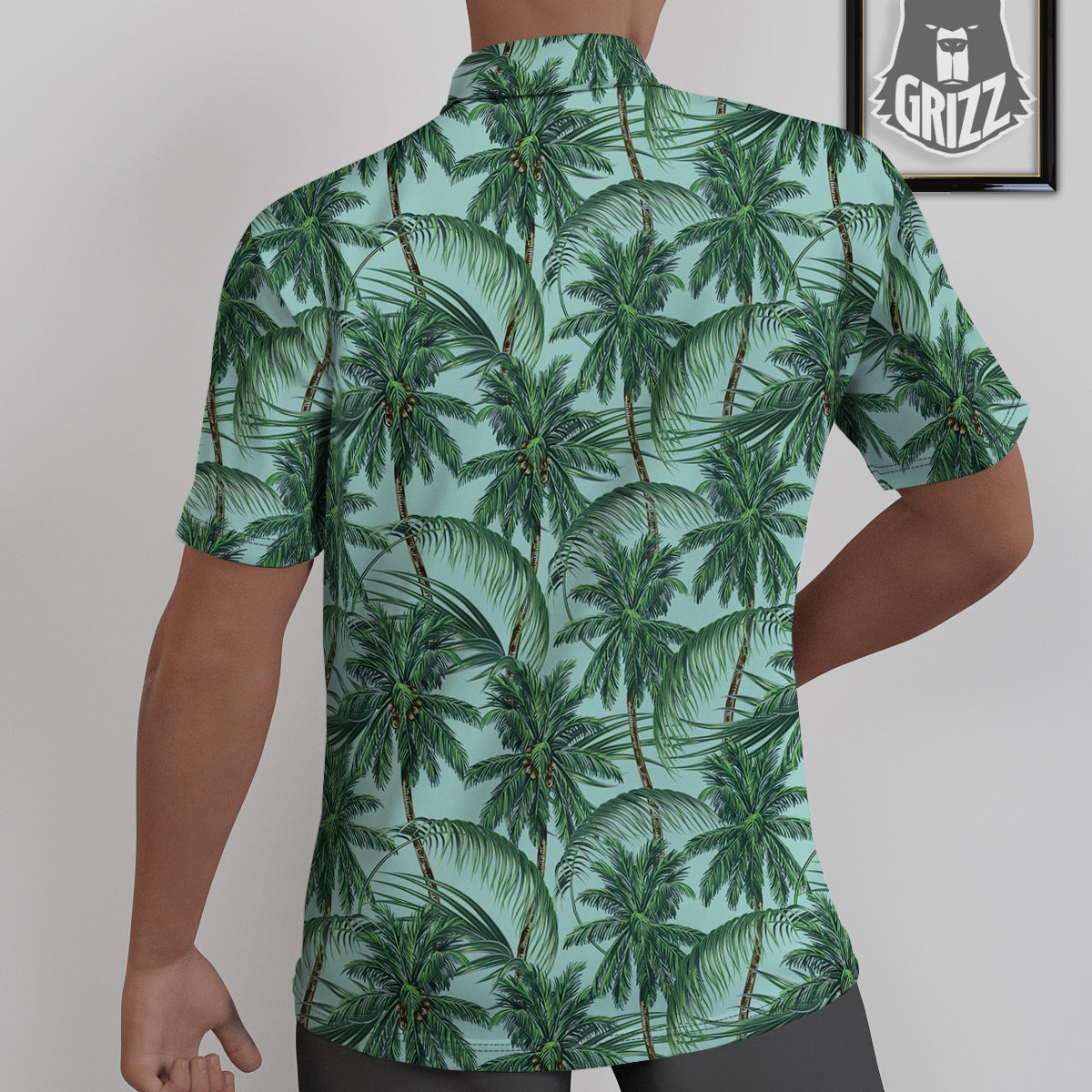 Coconut Leaf Print Untucked Shirts-grizzshop