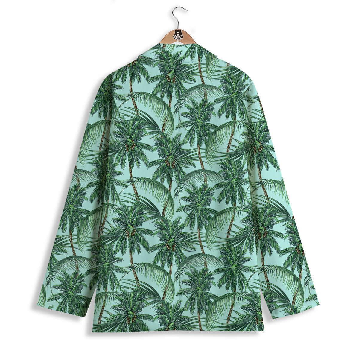 Coconut Leaf Print Women's Blazer-grizzshop