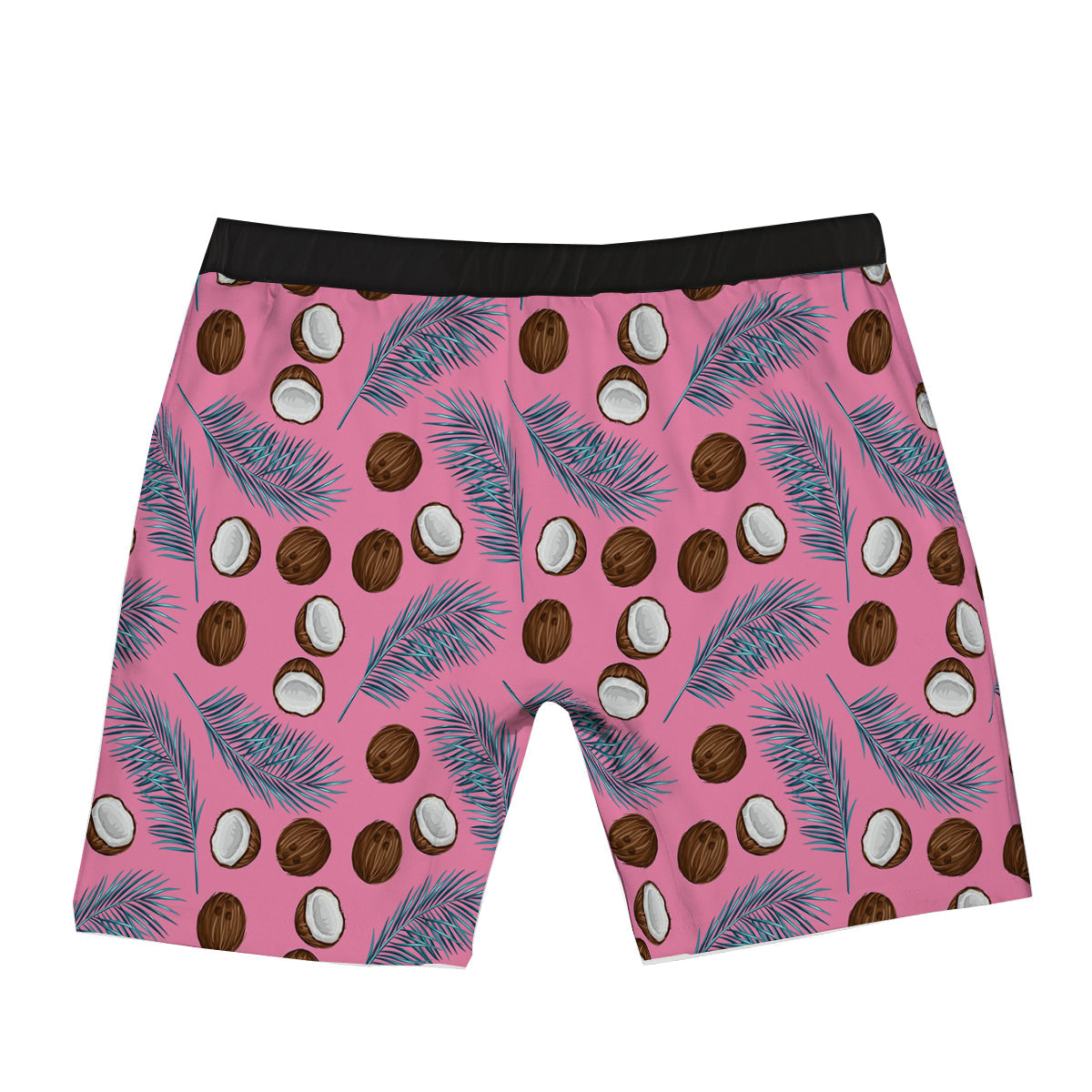 Coconut Pink And Palm Leaf Print Pattern Boxer Briefs-grizzshop