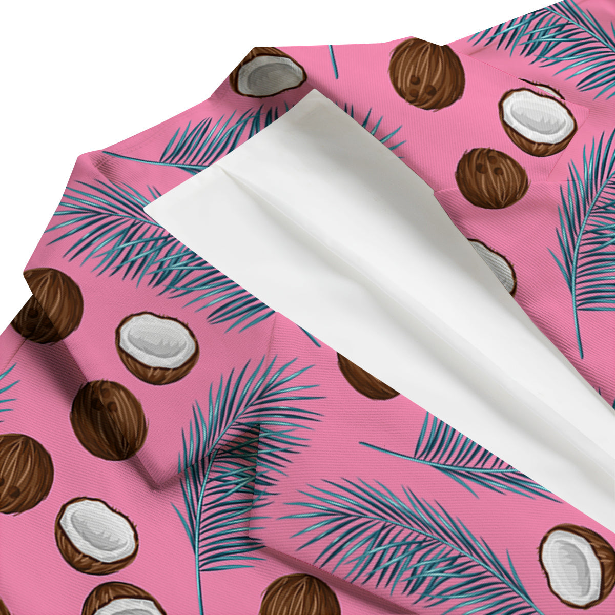 Coconut Pink And Palm Leaf Print Pattern Men's Blazer-grizzshop