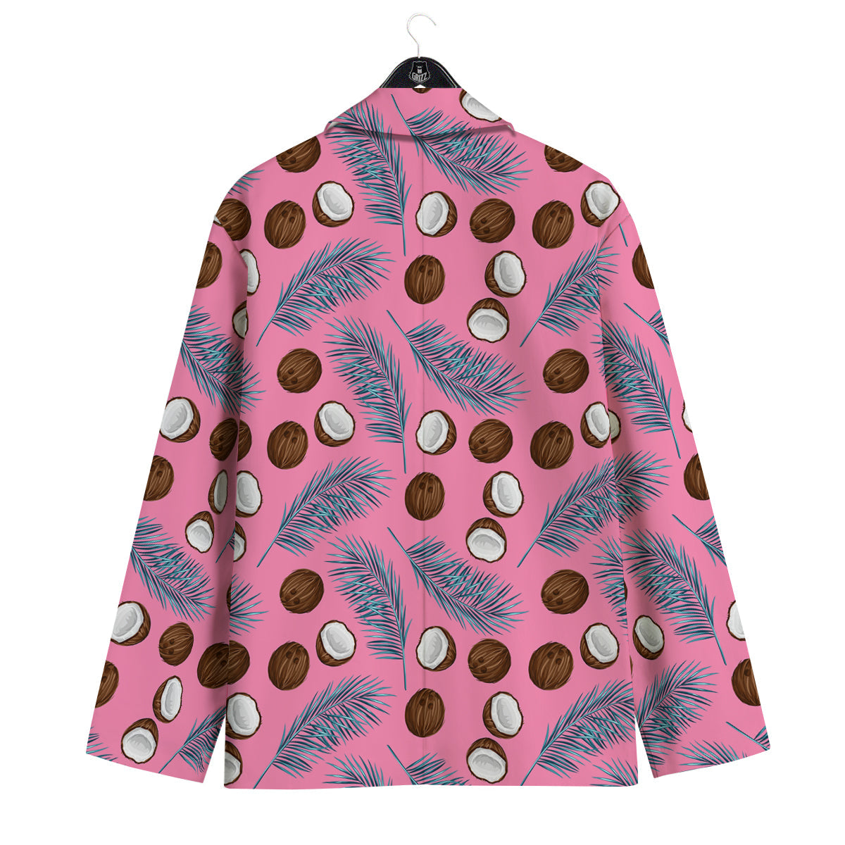 Coconut Pink And Palm Leaf Print Pattern Men's Sport Coat-grizzshop