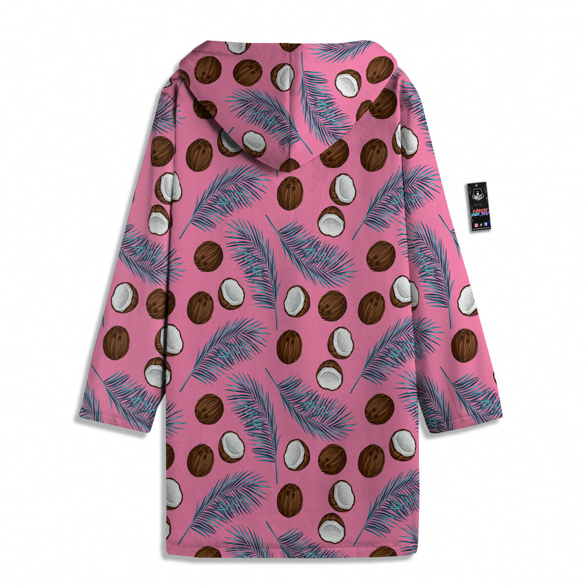 Coconut Pink And Palm Leaf Print Pattern Men's Windbreaker Jacket-grizzshop