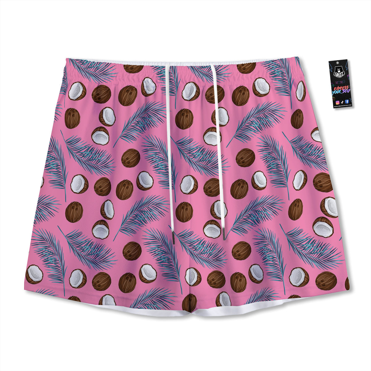 Frozen Leaf Oak Print Mesh Shorts