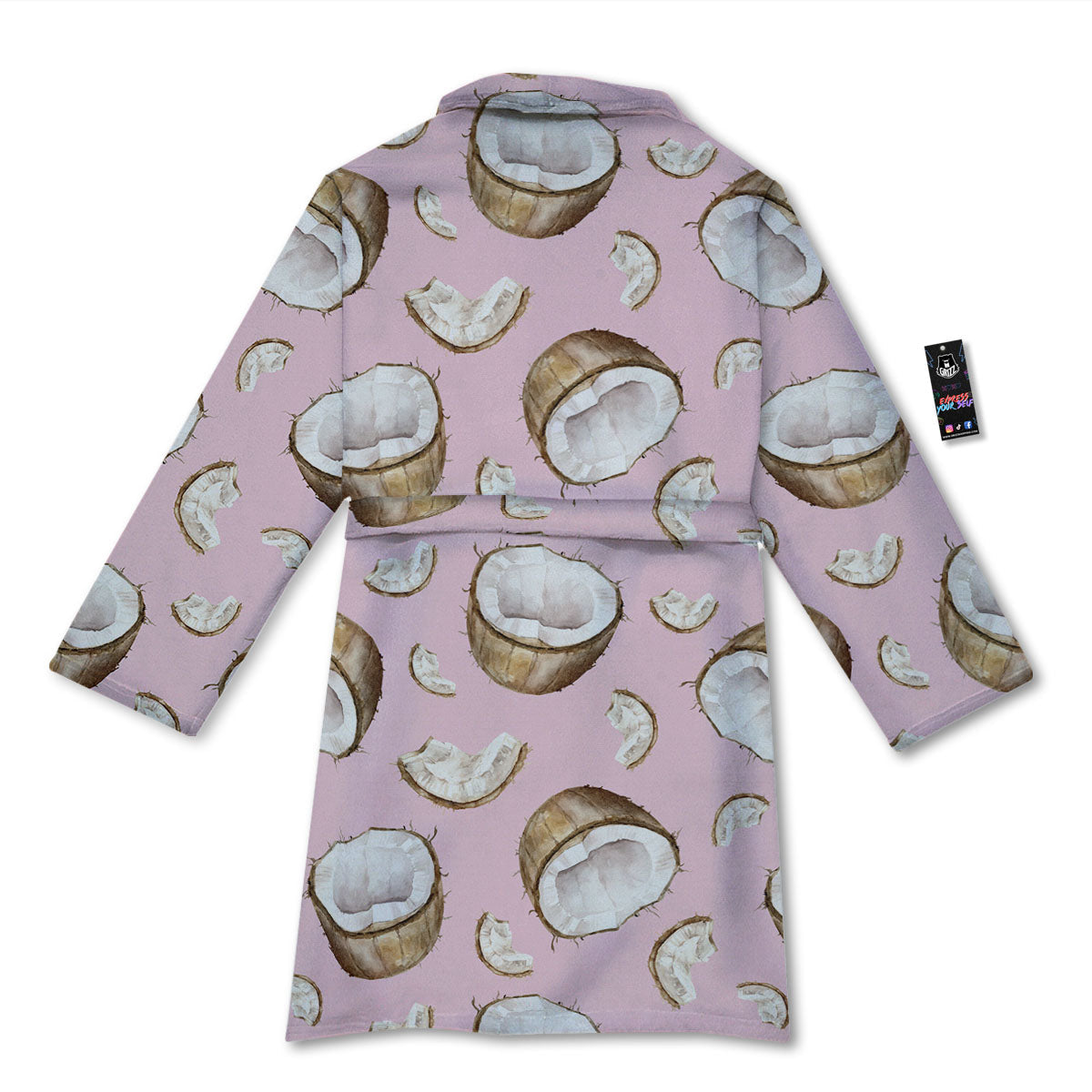 Coconut Pink Print Pattern Bathrobe-grizzshop