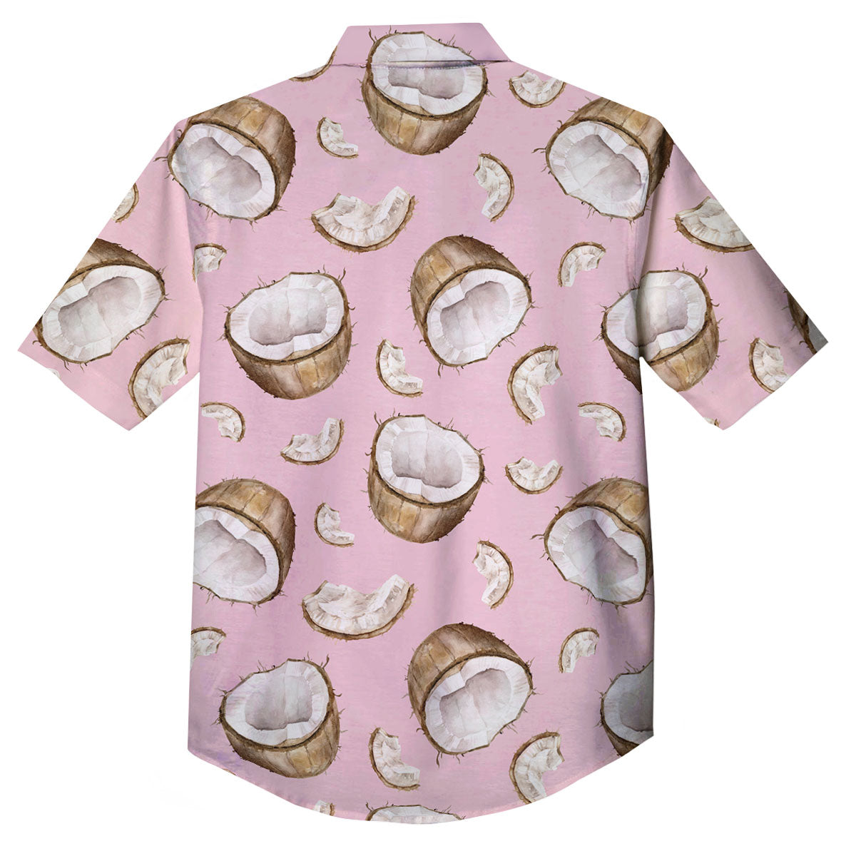 Coconut Pink Print Pattern Button Up Shirt-grizzshop