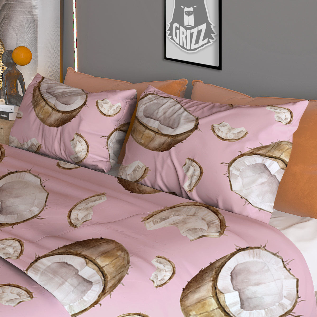 Cherry Blossom Vintage Print Pattern Duvet Cover Bedding Set