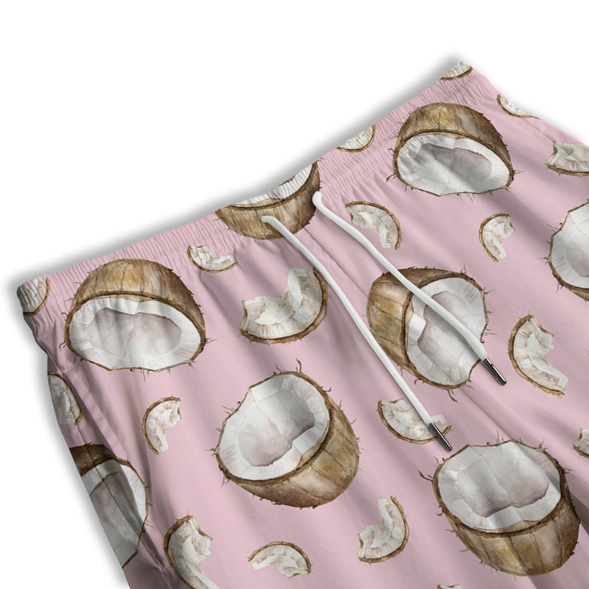Coconut Pink Print Pattern Men's Athletic Shorts