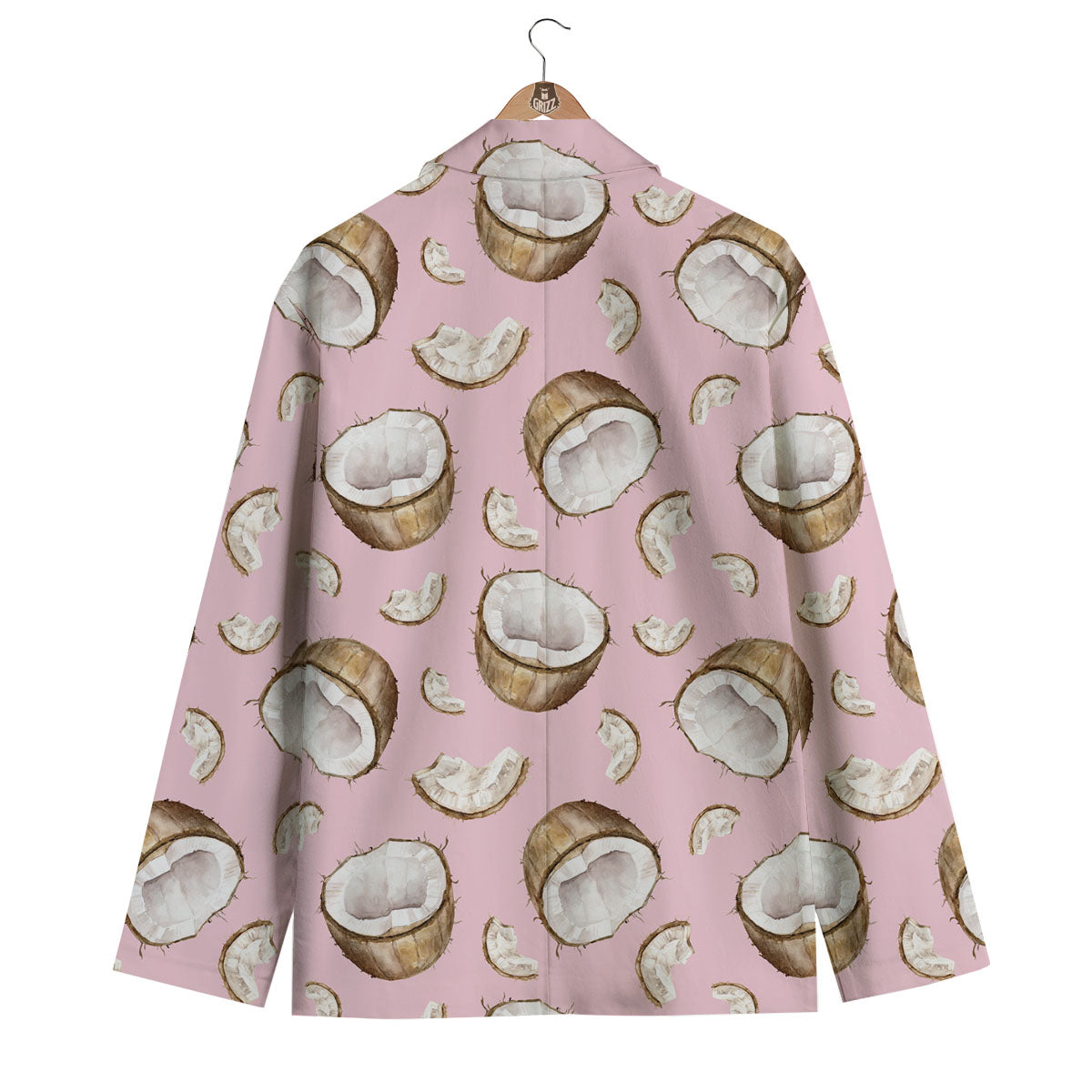 Coconut Pink Print Pattern Men's Blazer-grizzshop