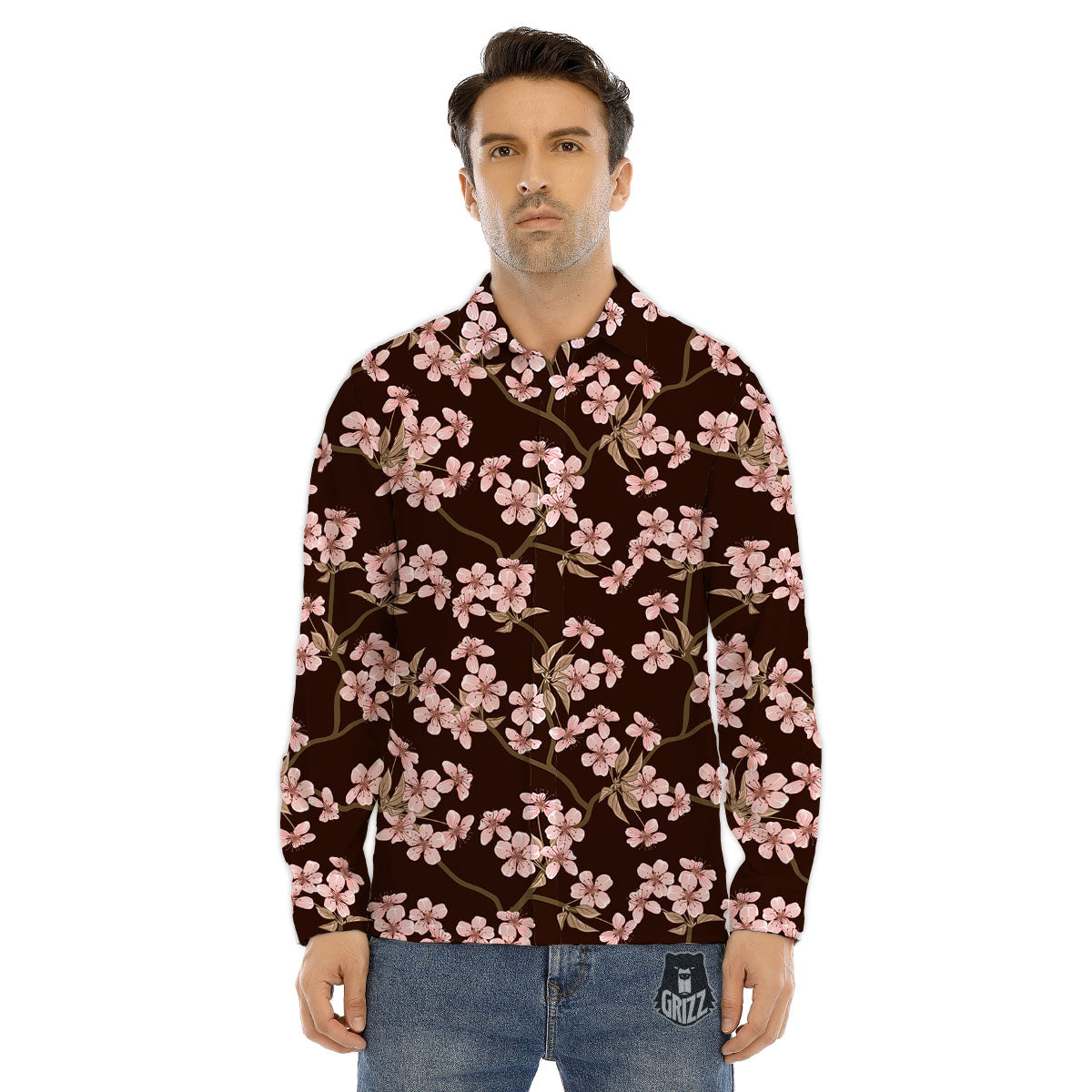 Coconut Pink Print Pattern Men's Dress Shirts-grizzshop