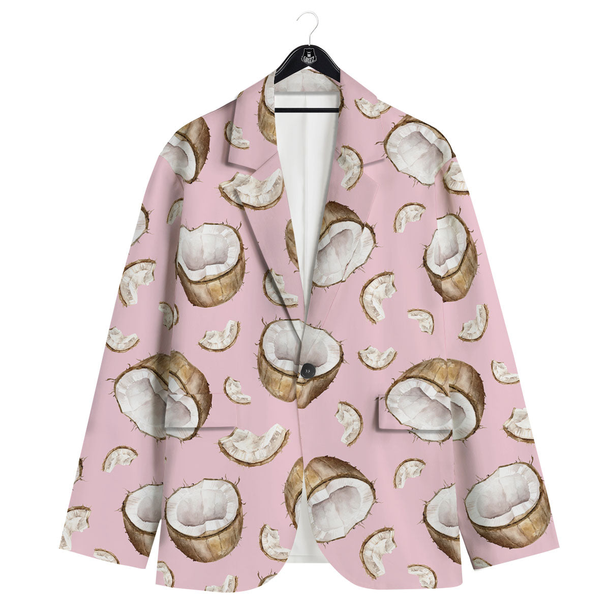 Coconut Pink Print Pattern Men's Sport Coat-grizzshop