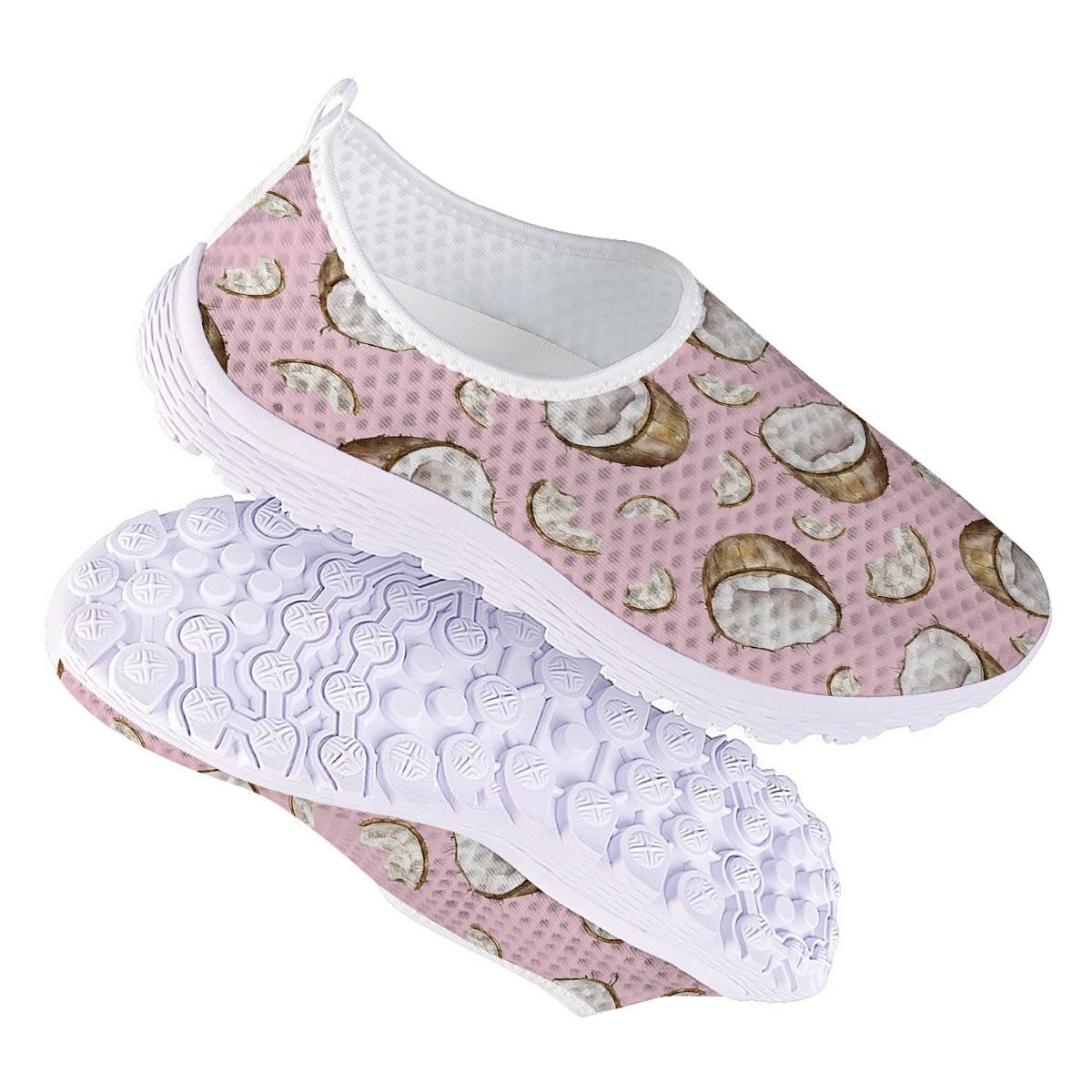 Coconut Pink Print Pattern Nurse Shoes-grizzshop