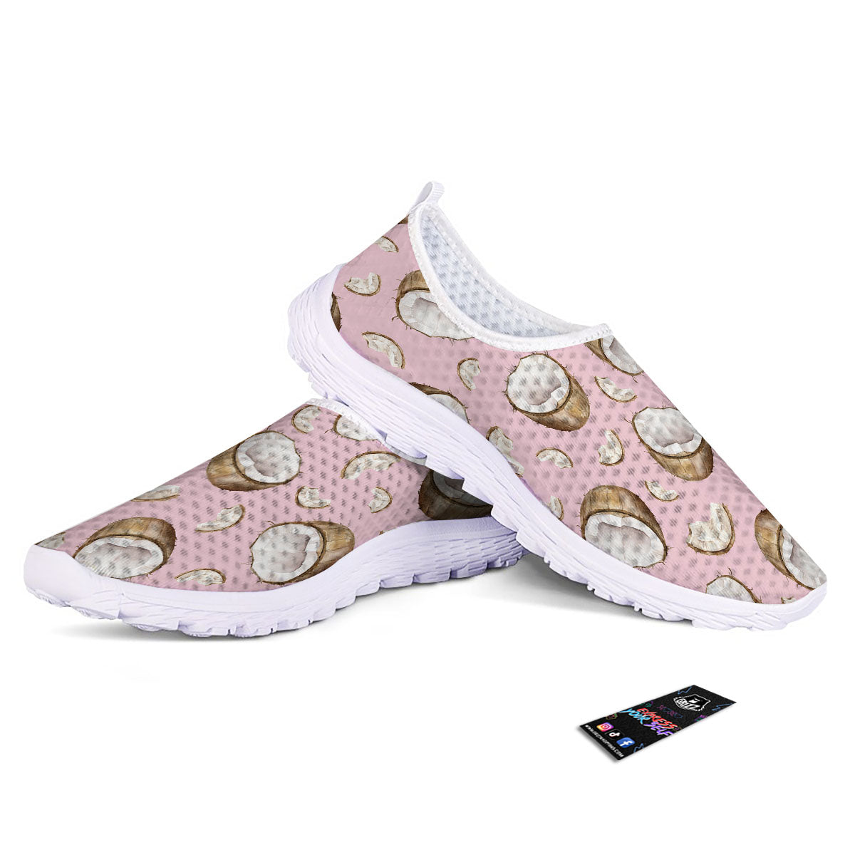 Coconut Pink Print Pattern Nurse Shoes-grizzshop
