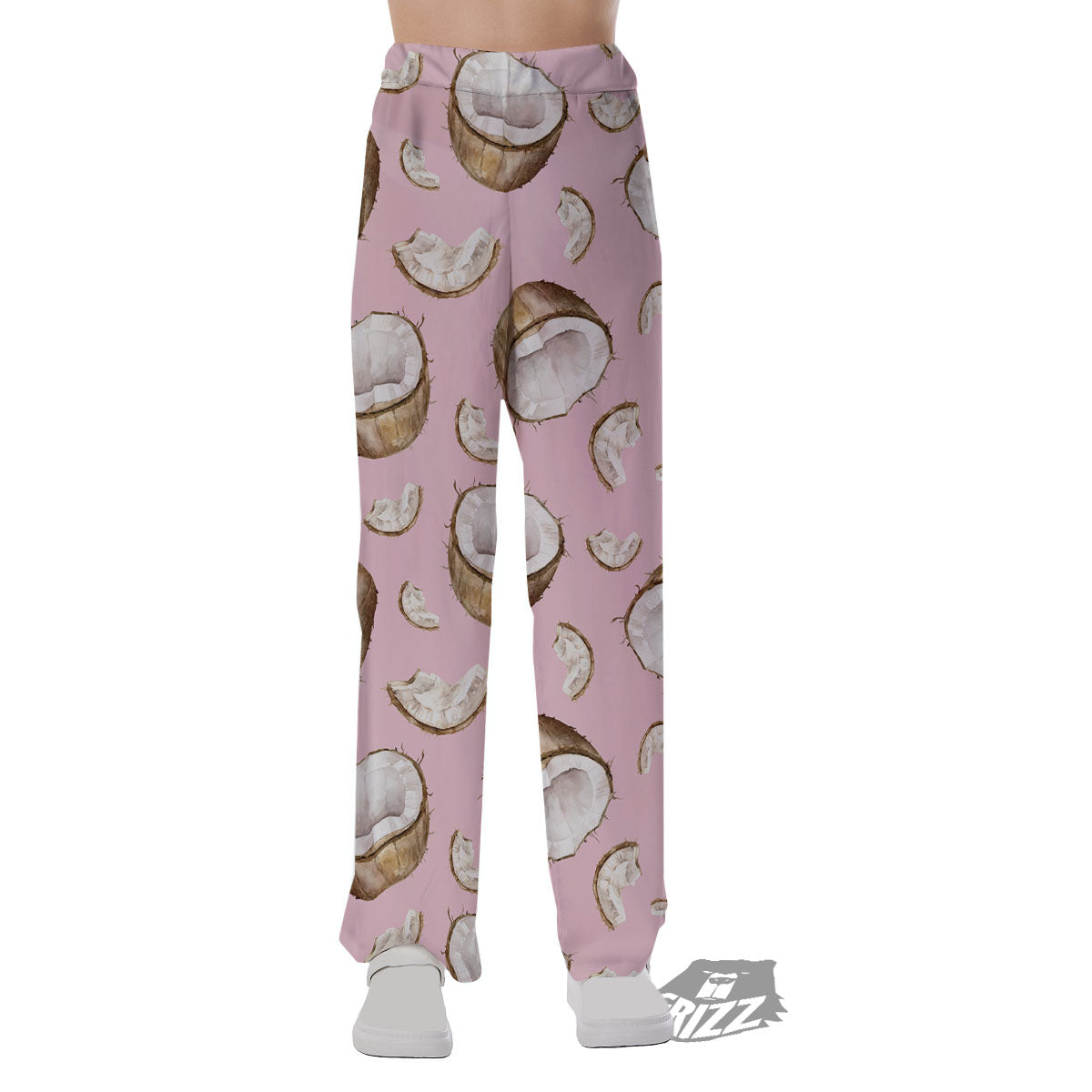 Coconut Pink Print Pattern Pajama Pants-grizzshop