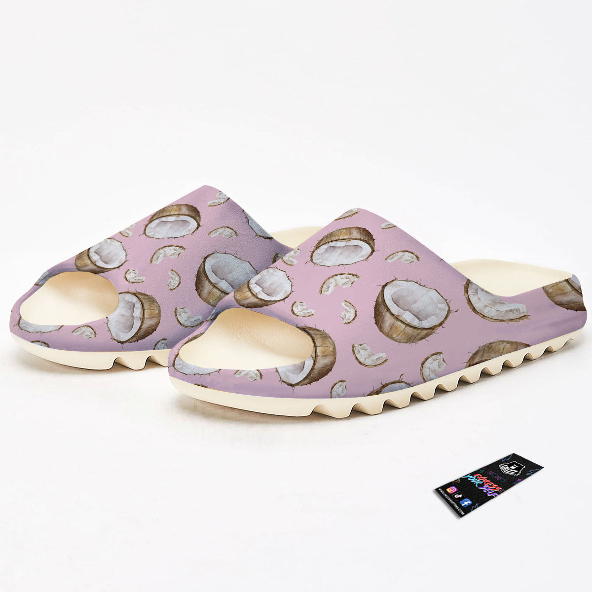 Coconut Pink Print Pattern Sandals-grizzshop