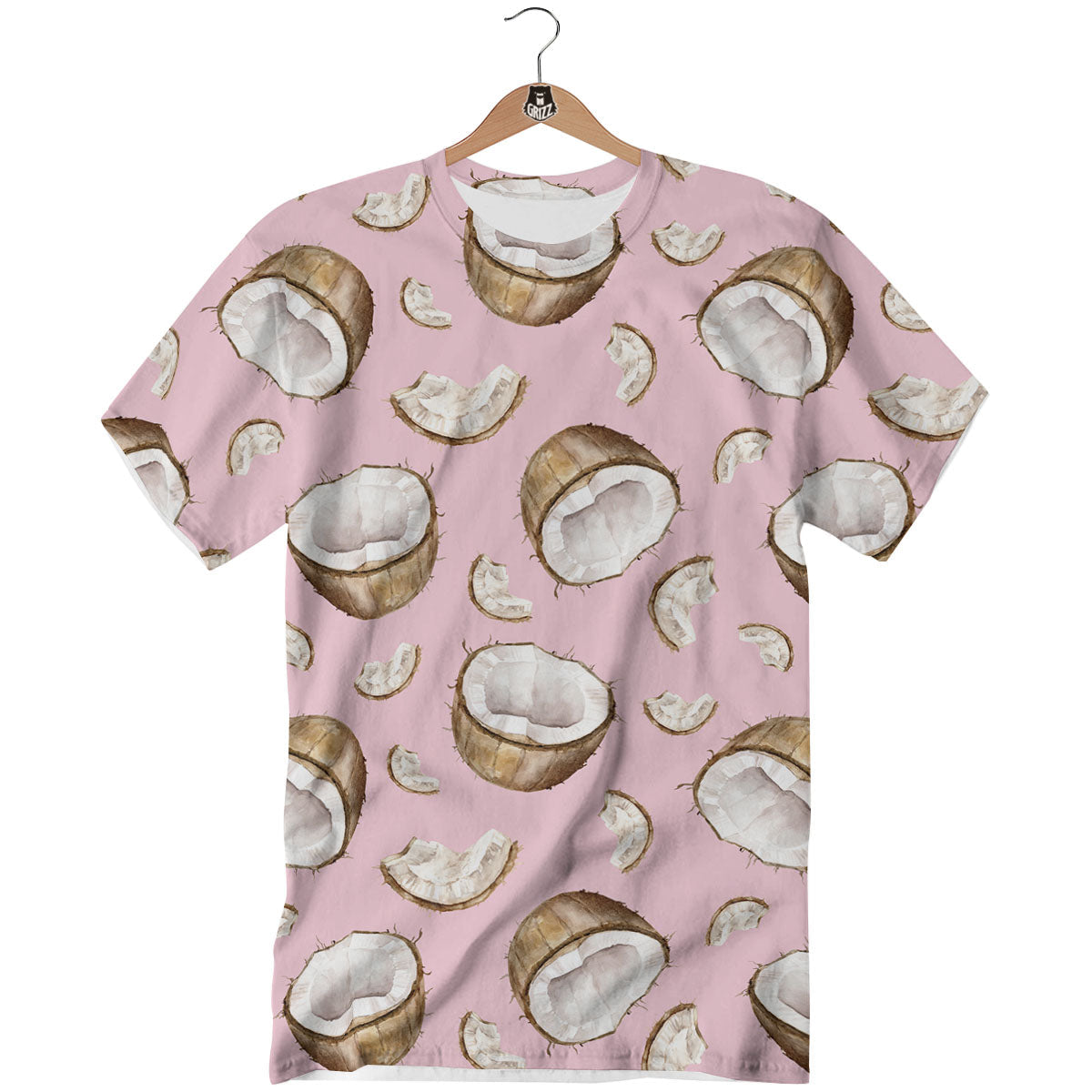 Coconut Pink Print Pattern T-Shirt-grizzshop